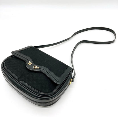 Gucci Shoulder Bag Micro GG Gold Hardware Canvas Black