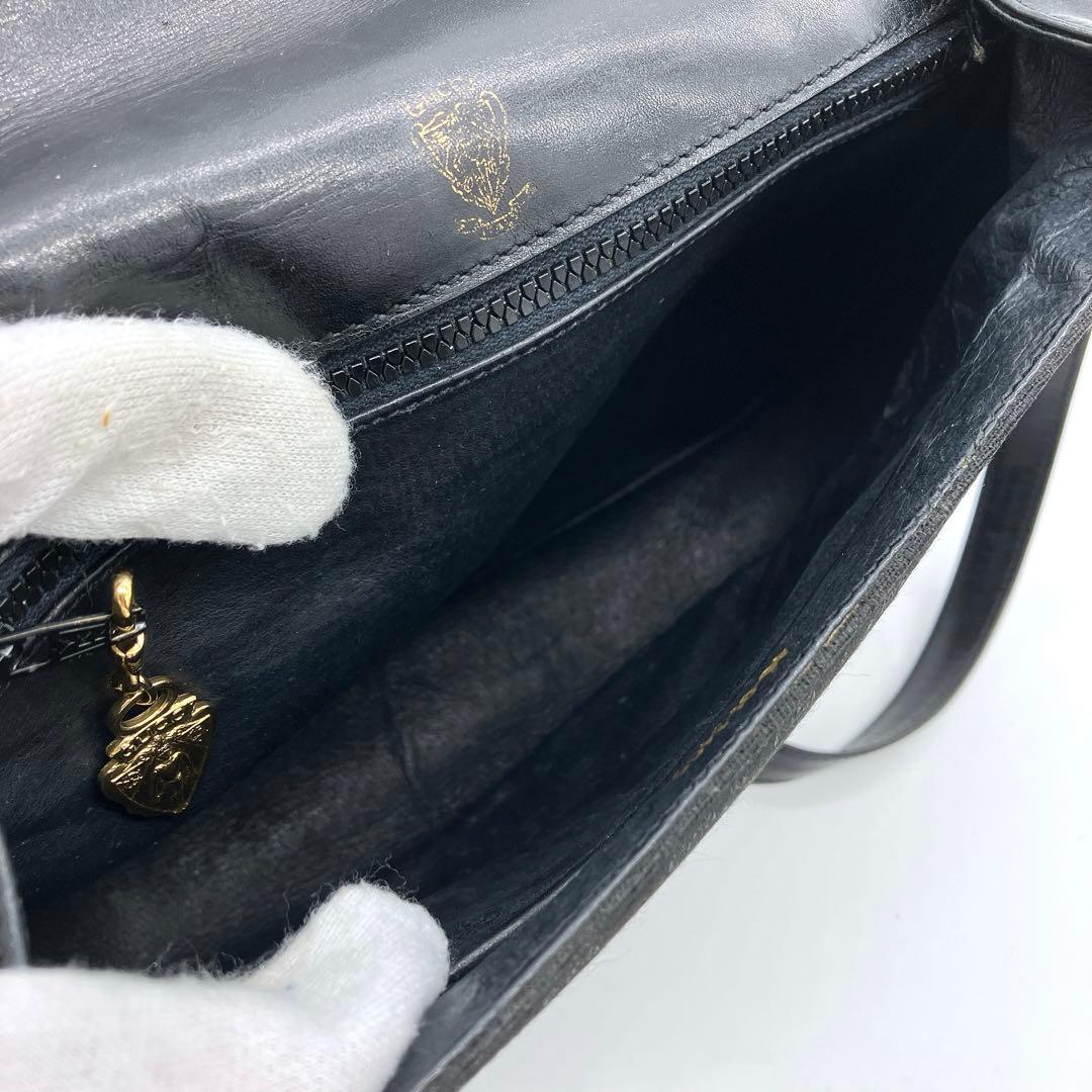 Gucci Shoulder Bag Micro GG Gold Hardware Canvas Black