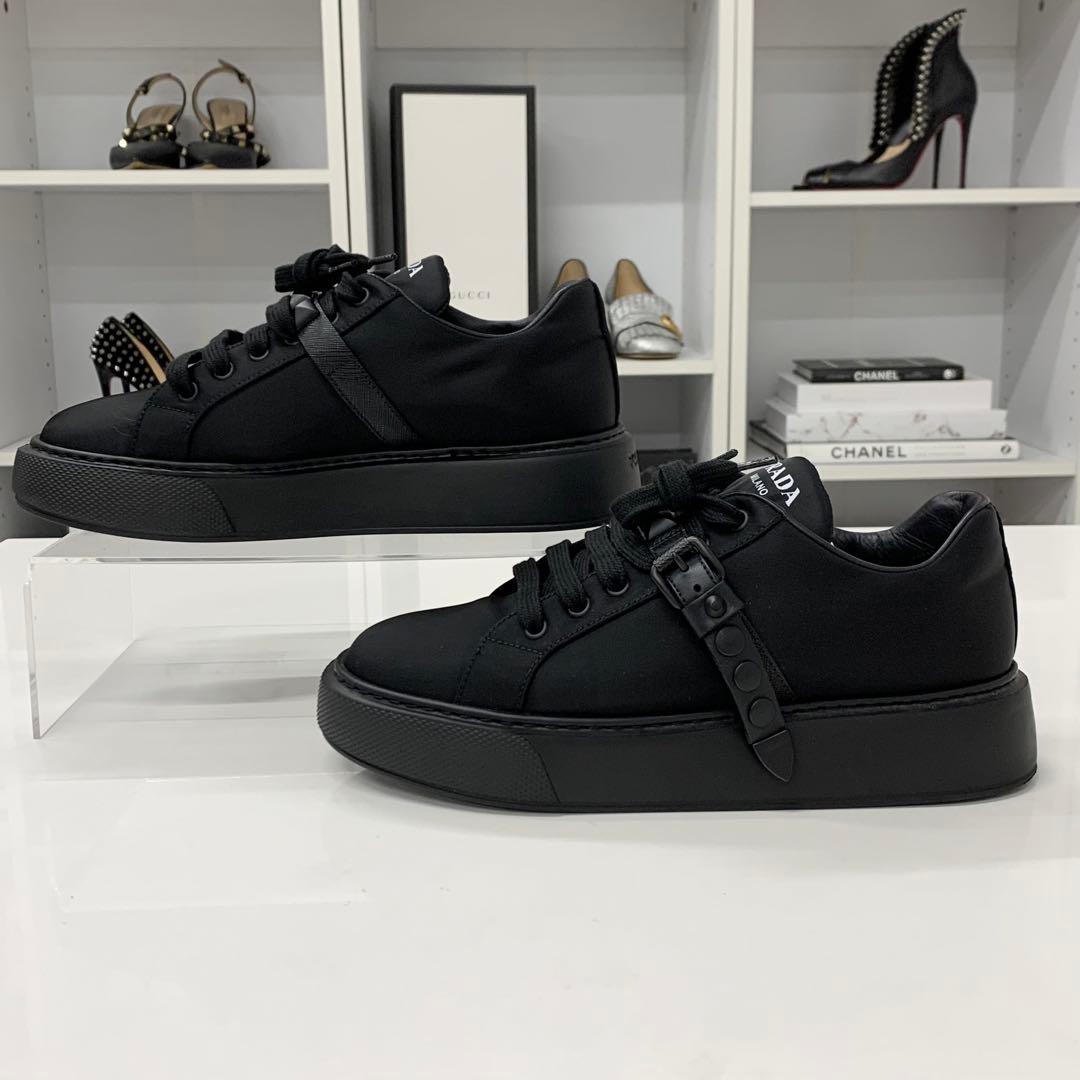 Prada Studded Buckle Logo Studded Belt Sneakers