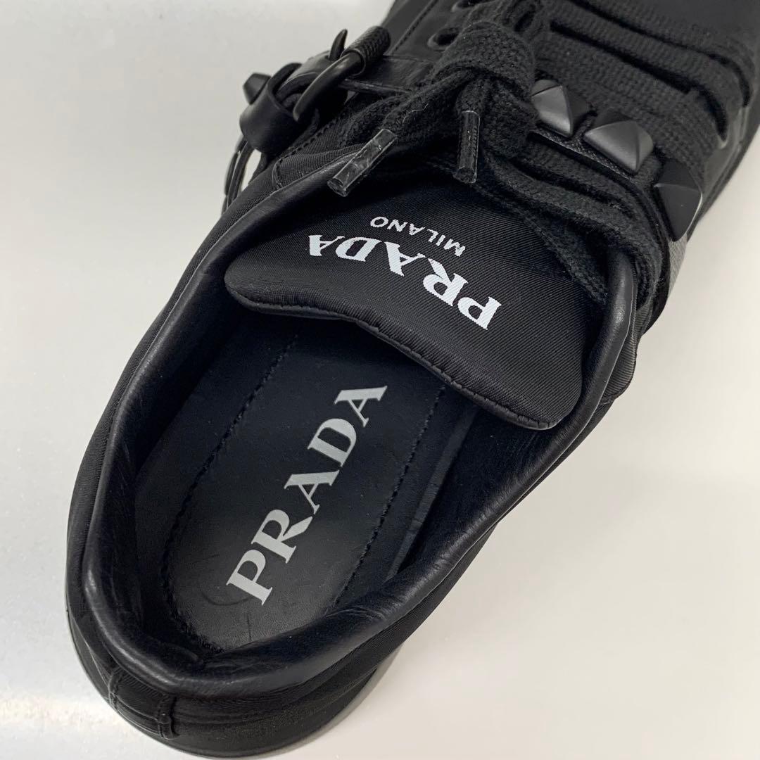 Prada Studded Buckle Logo Studded Belt Sneakers