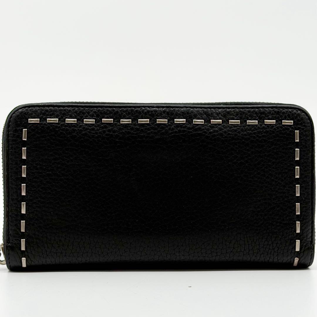 Fendi Selleria Leather Zip Around Wallet Black — view 2