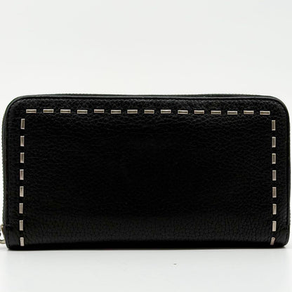 Fendi Selleria Leather Zip Around Wallet Black — view 2