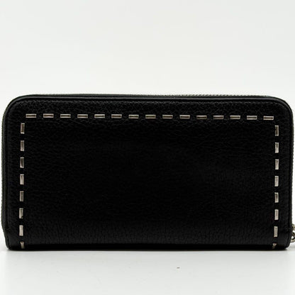 Fendi Selleria Leather Zip Around Wallet Black — view 3