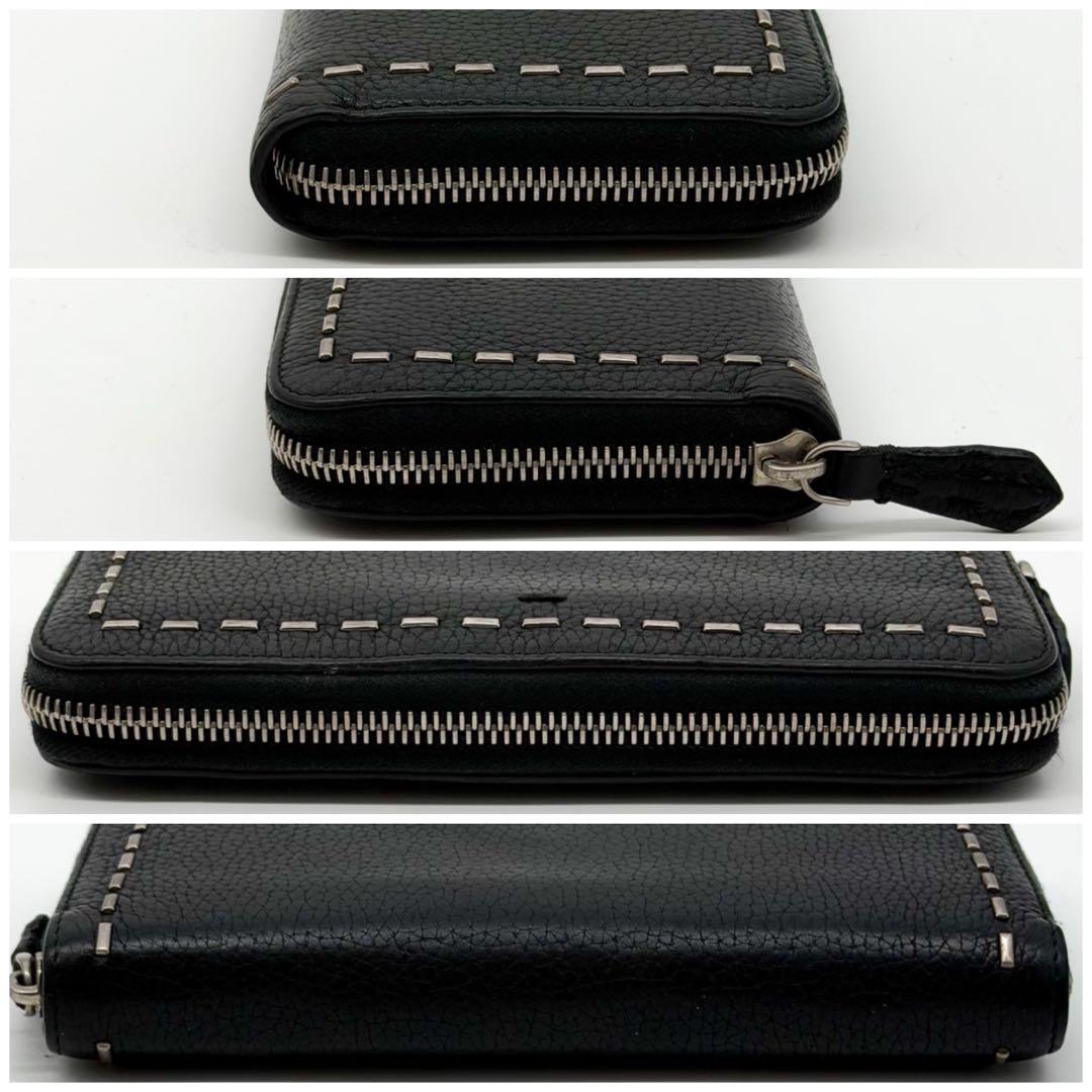 Fendi Selleria Leather Zip Around Wallet Black — view 4