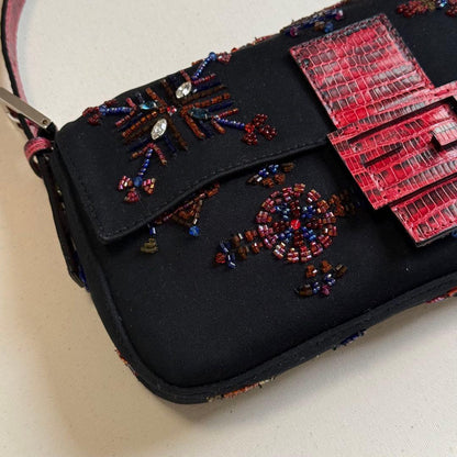 Fendi Baguette Beads Embroidery Shoulder Bag — view 3