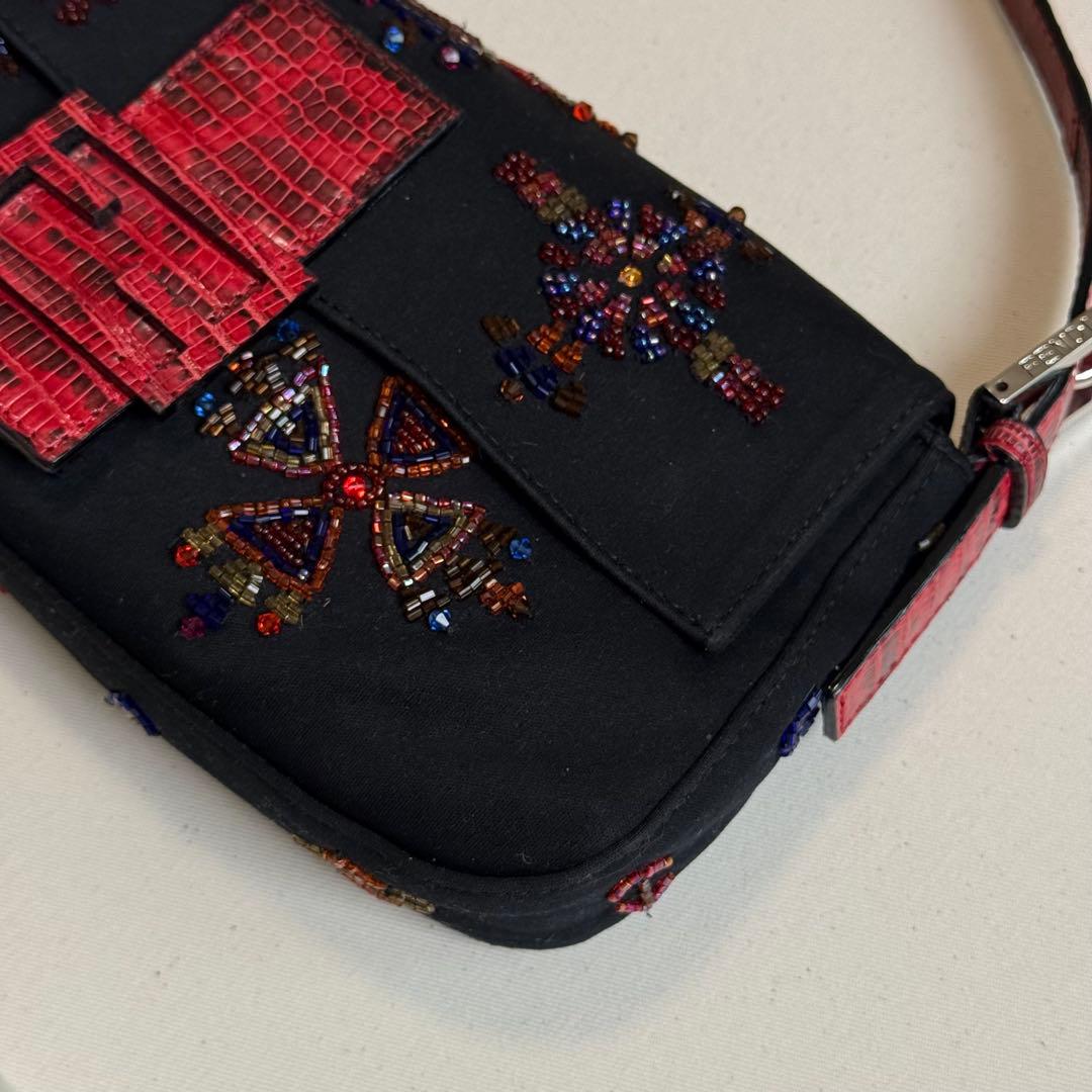 Fendi Baguette Beads Embroidery Shoulder Bag — view 4