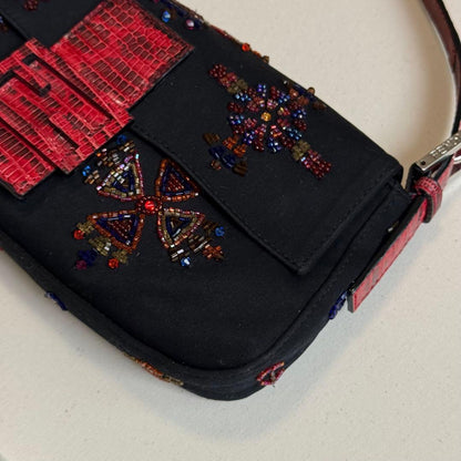 Fendi Baguette Beads Embroidery Shoulder Bag — view 4