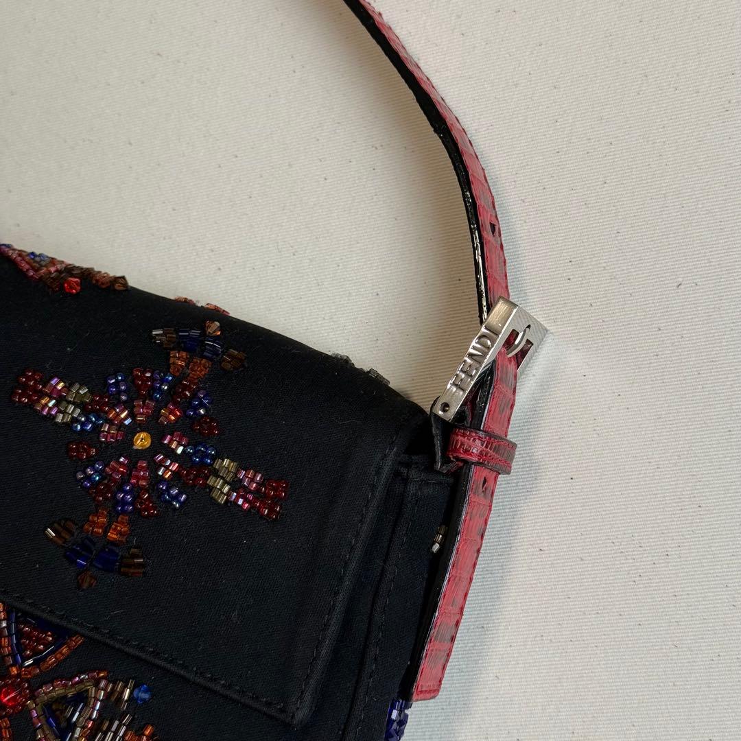 Fendi Baguette Beads Embroidery Shoulder Bag — view 5