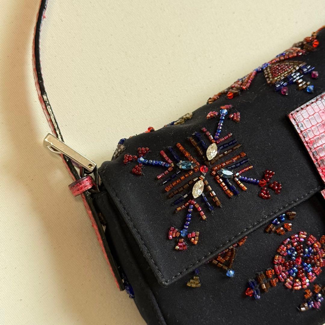 Fendi Baguette Beads Embroidery Shoulder Bag — view 6