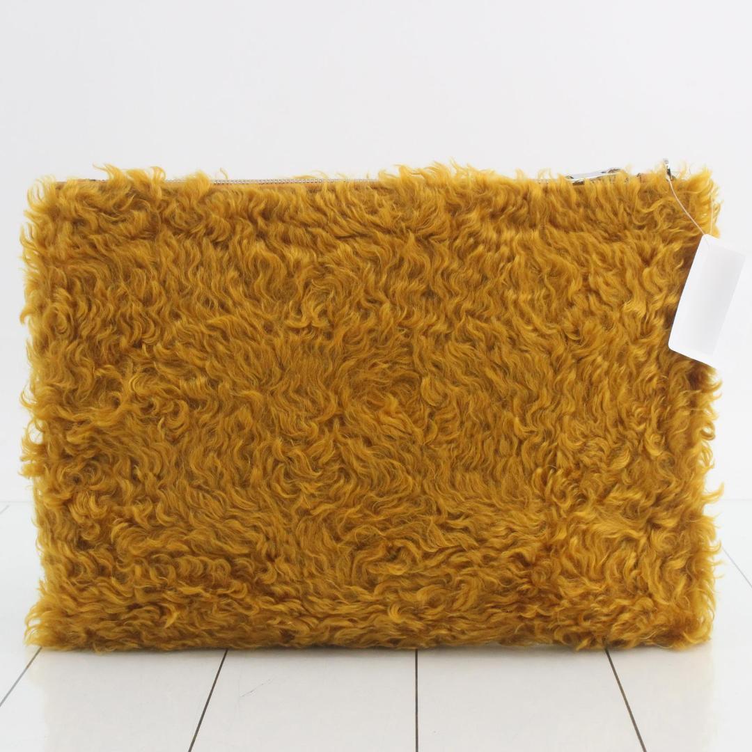 Miu Miu Shearling Fur Clutch Yellow — view 2