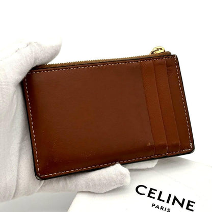 Celine Cuill Taurillon Triomphe Brown Coin Case — view 2