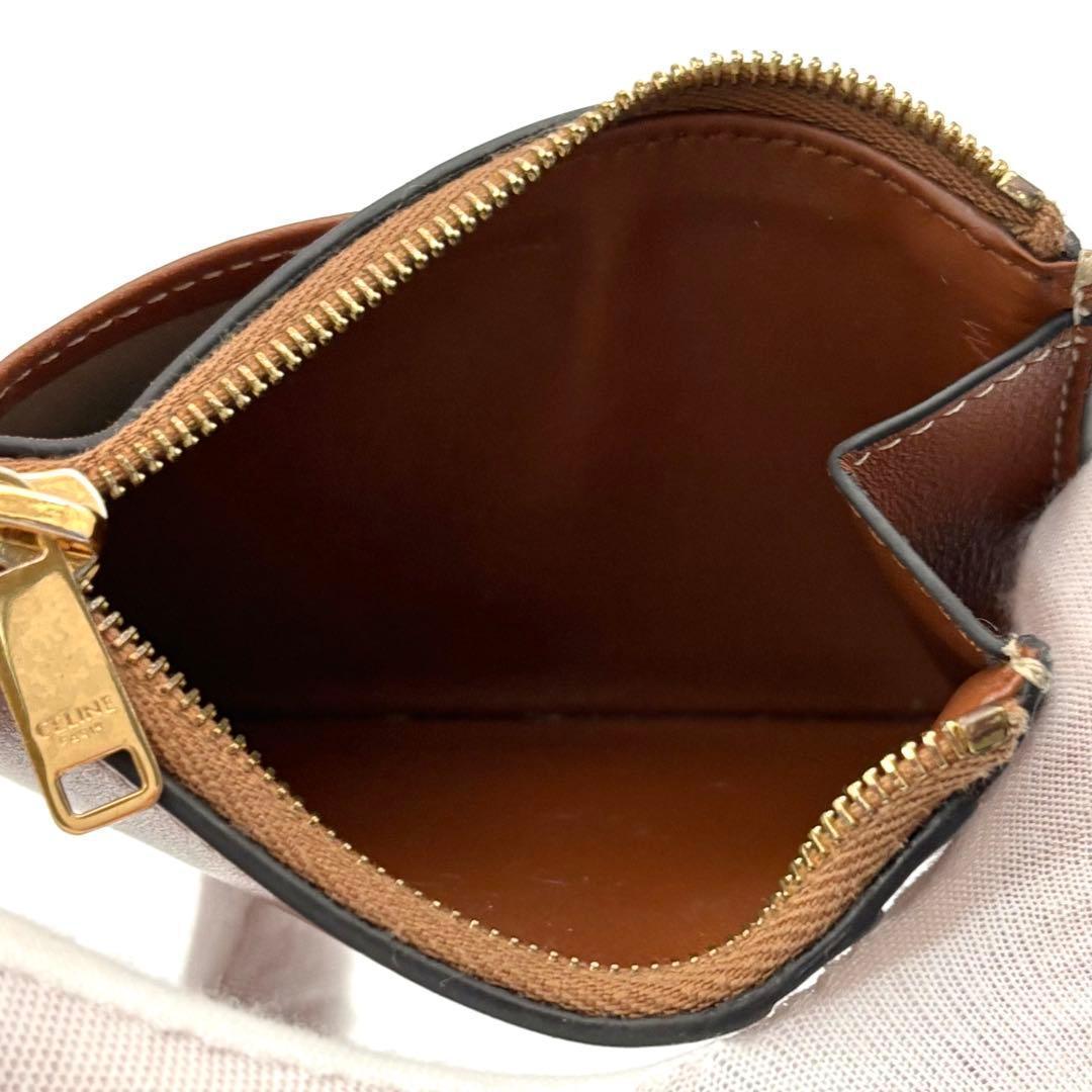 Celine Cuill Taurillon Triomphe Brown Coin Case — view 3
