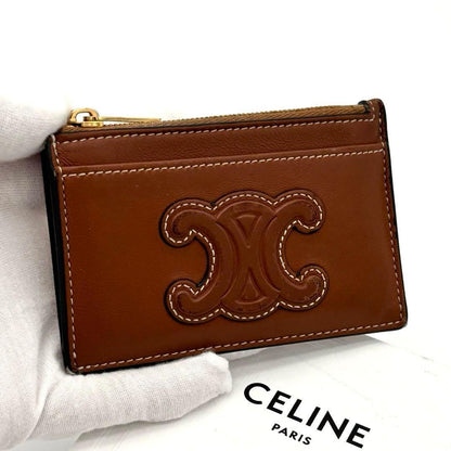 Celine Cuill Taurillon Triomphe Brown Coin Case — view 9