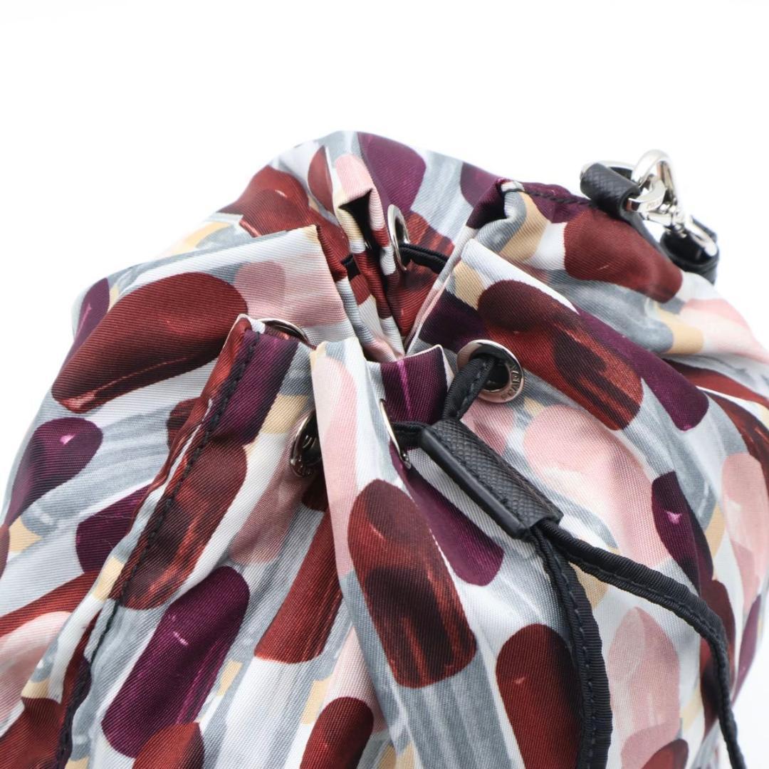 Prada Drawstring Pouch Lip All Over Pattern Tessuto — view 2