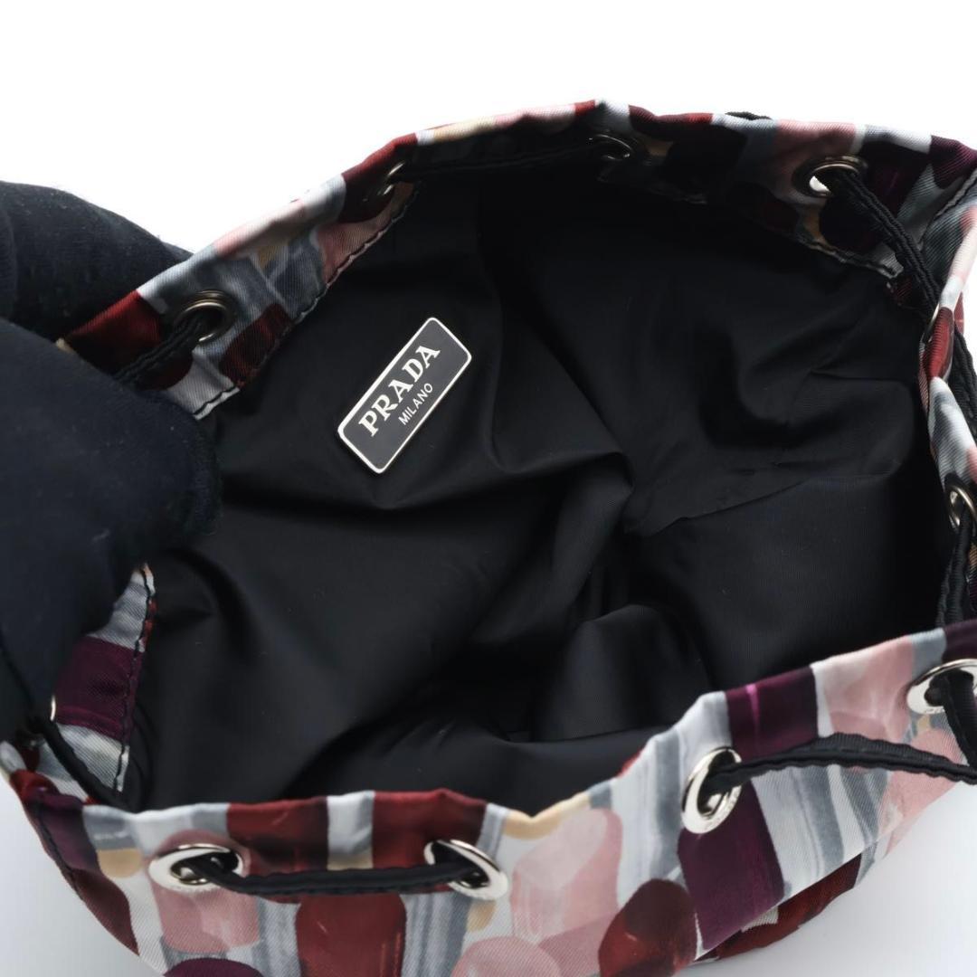 Prada Drawstring Pouch Lip All Over Pattern Tessuto — view 3