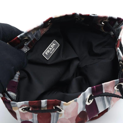 Prada Drawstring Pouch Lip All Over Pattern Tessuto — view 3