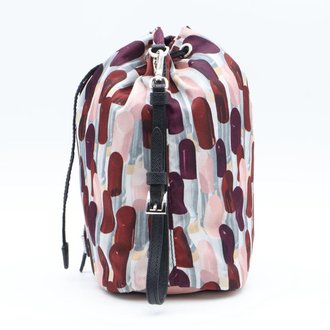 Prada Drawstring Pouch Lip All Over Pattern Tessuto — view 4