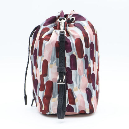 Prada Drawstring Pouch Lip All Over Pattern Tessuto — view 4