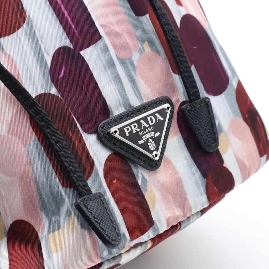 Prada Drawstring Pouch Lip All Over Pattern Tessuto — view 7