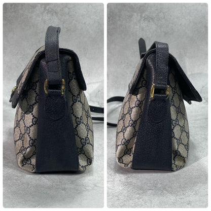 Gucci GG Sherry Line Shoulder Bag Navy Leather — view 7