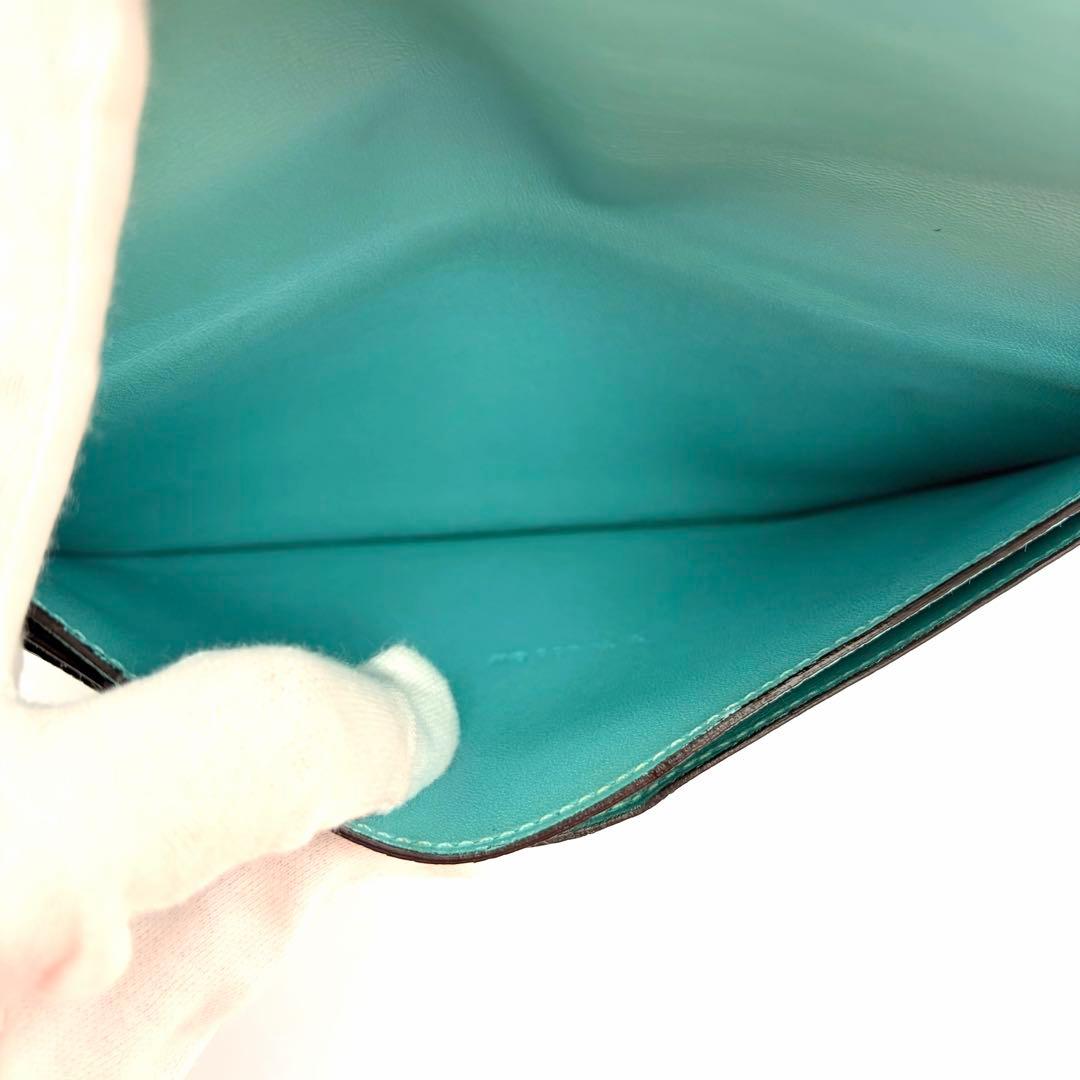 Hermes Wallet Dogon Long Togo Blue Ator — view 5