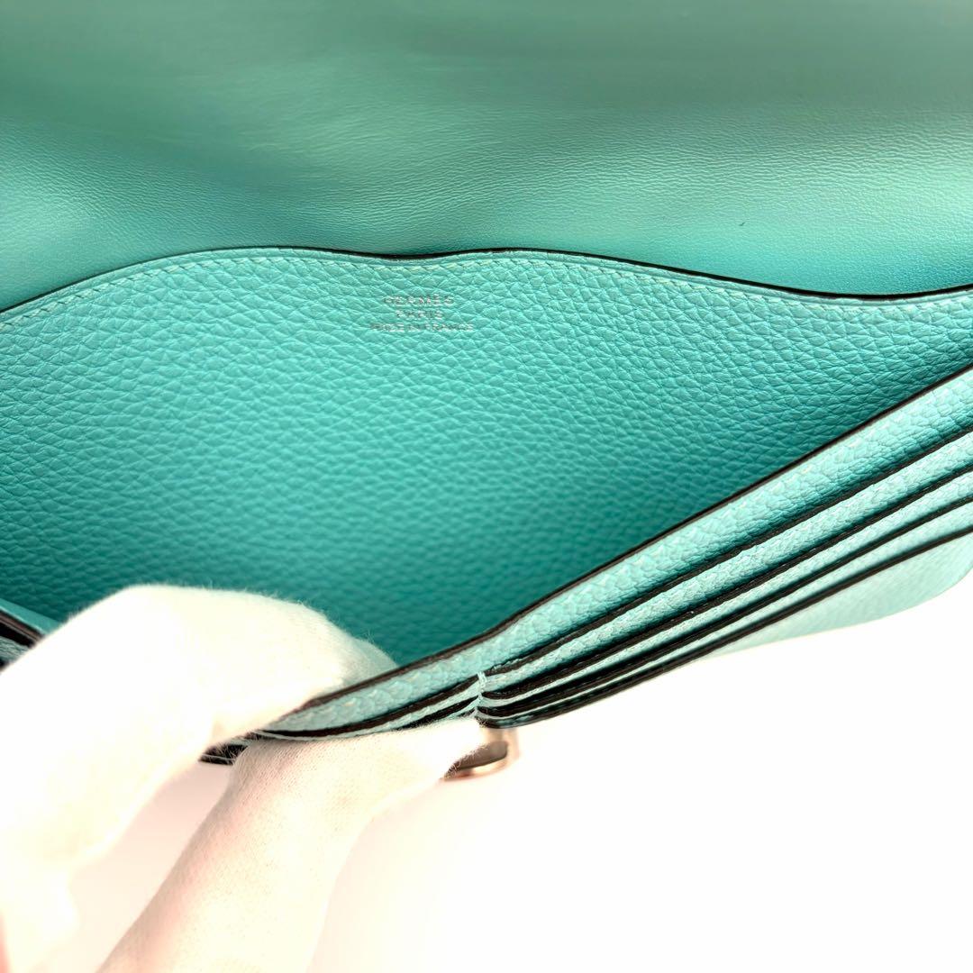 Hermes Wallet Dogon Long Togo Blue Ator — view 6