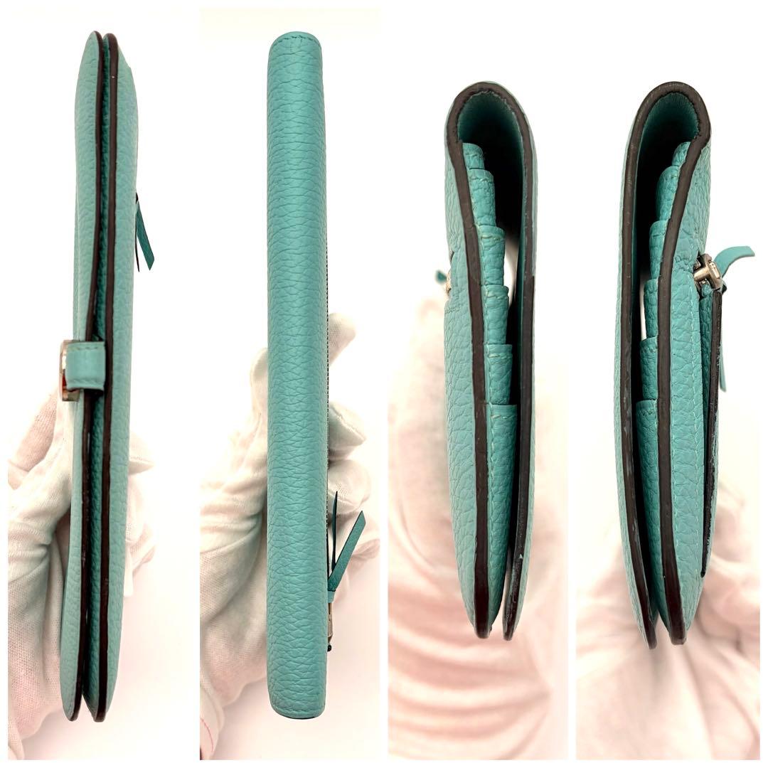 Hermes Wallet Dogon Long Togo Blue Ator — view 7