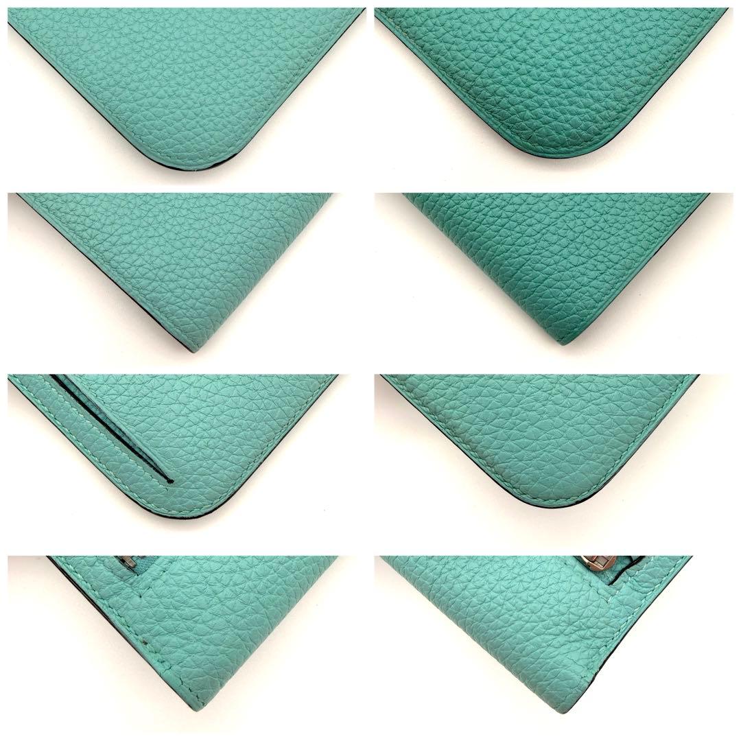 Hermes Wallet Dogon Long Togo Blue Ator — view 8