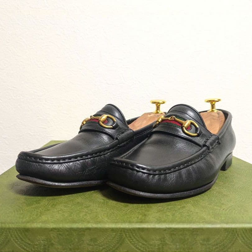 Gucci Horsebit Loafers with Sherry Web Black 36