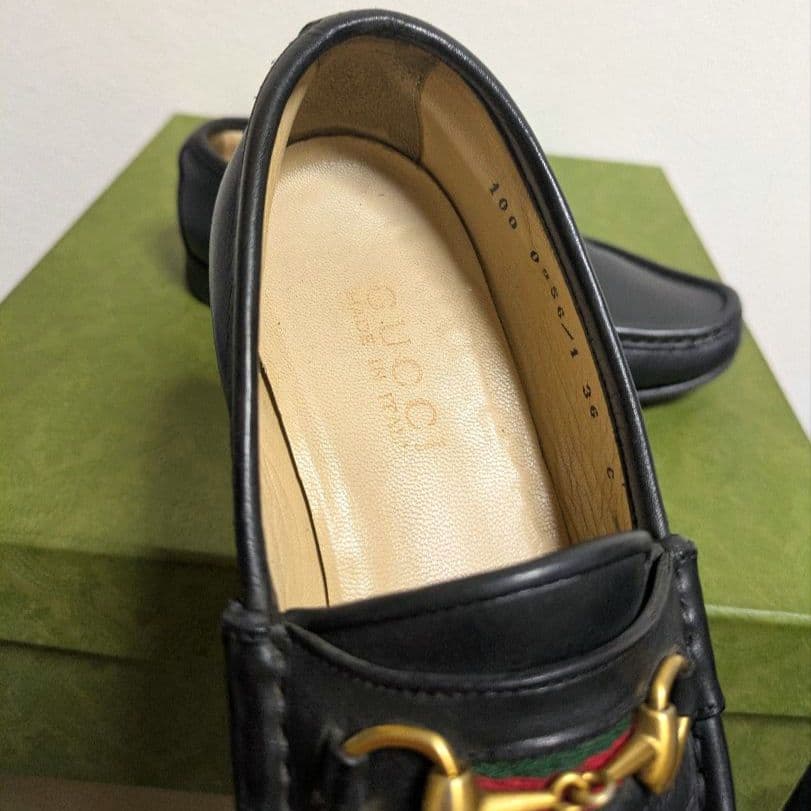 Gucci Horsebit Loafers with Sherry Web Black 36