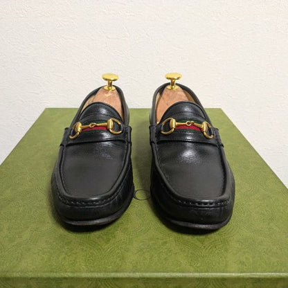 Gucci Horsebit Loafers with Sherry Web Black 36