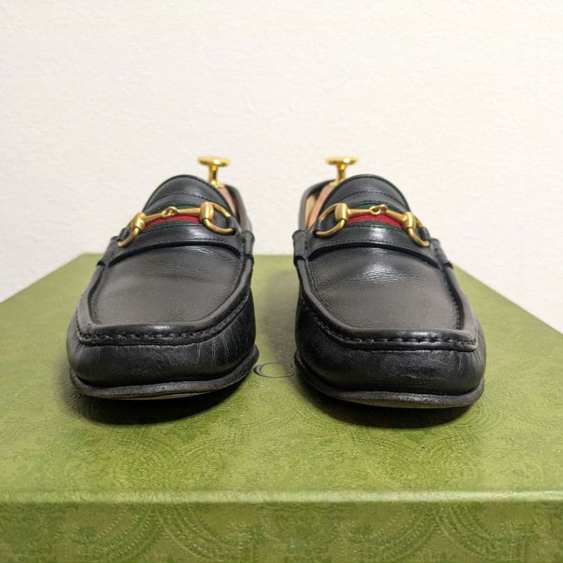 Gucci Horsebit Loafers with Sherry Web Black 36