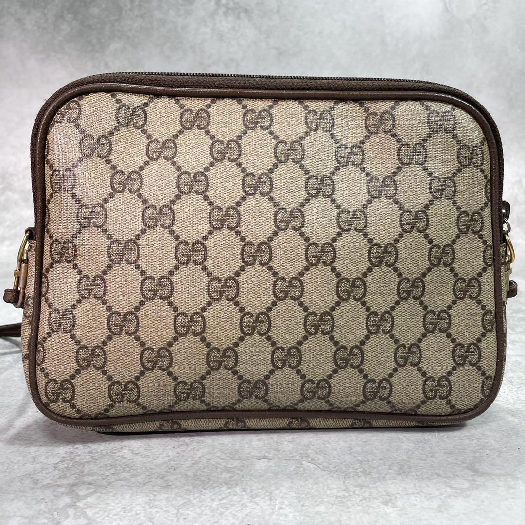 Gucci GG Shoulder Bag Brown Beige Leather Logo — view 3