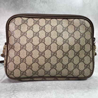 Gucci GG Shoulder Bag Brown Beige Leather Logo — view 3
