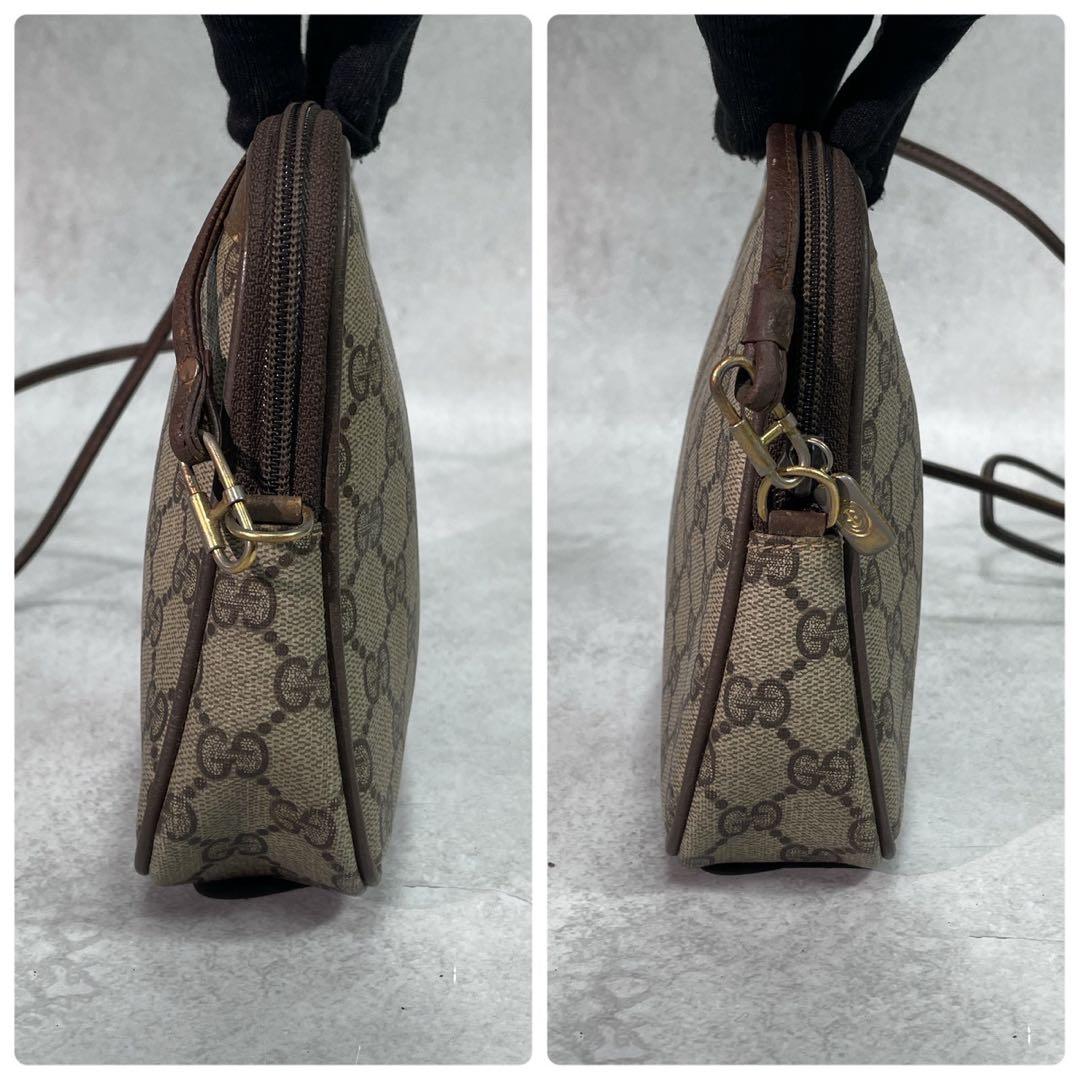 Gucci GG Shoulder Bag Brown Beige Leather Logo — view 5