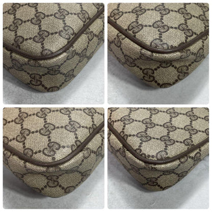 Gucci GG Shoulder Bag Brown Beige Leather Logo — view 7