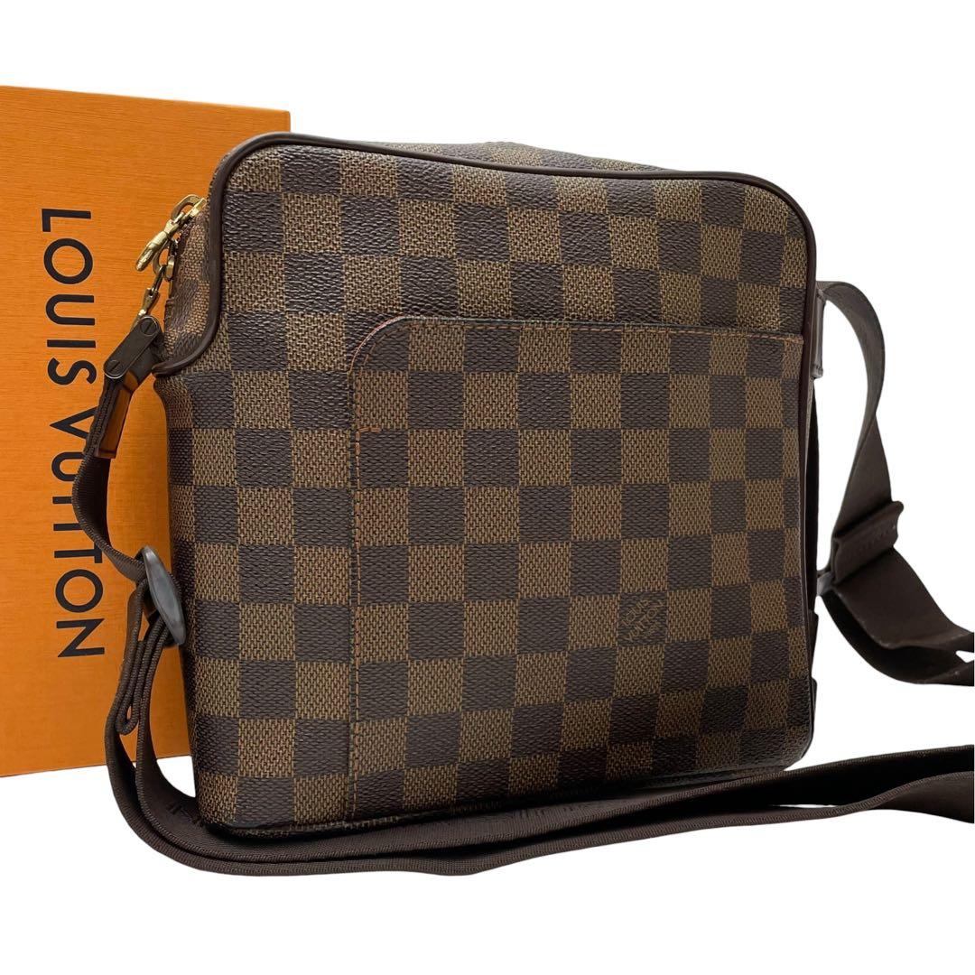 Louis Vuitton Damier Leather Olaf PM Shoulder Bag Brown