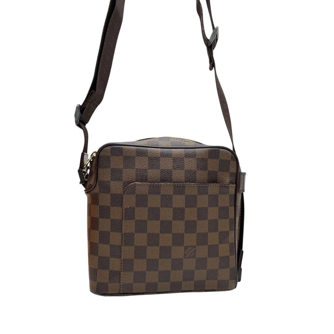 Louis Vuitton Damier Leather Olaf PM Shoulder Bag Brown — view 3