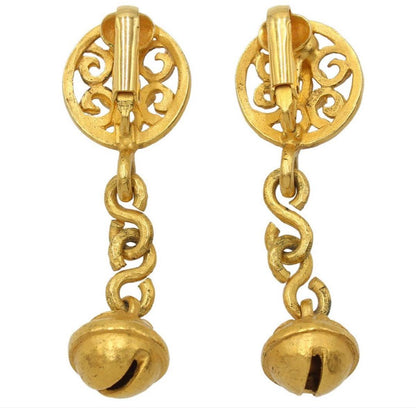 Chanel Coco Mark Bell Motif Swing Earring 95P