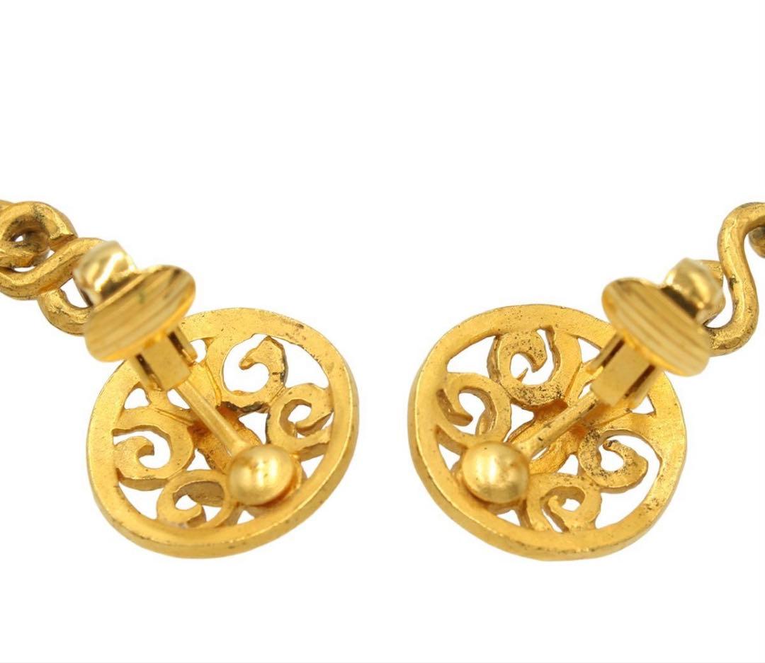 Chanel Coco Mark Bell Motif Swing Earring 95P