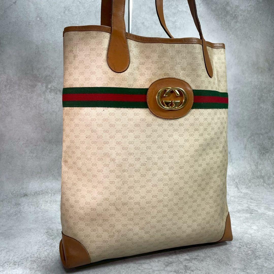 Gucci GG Sherry Line Tote Beige Brown