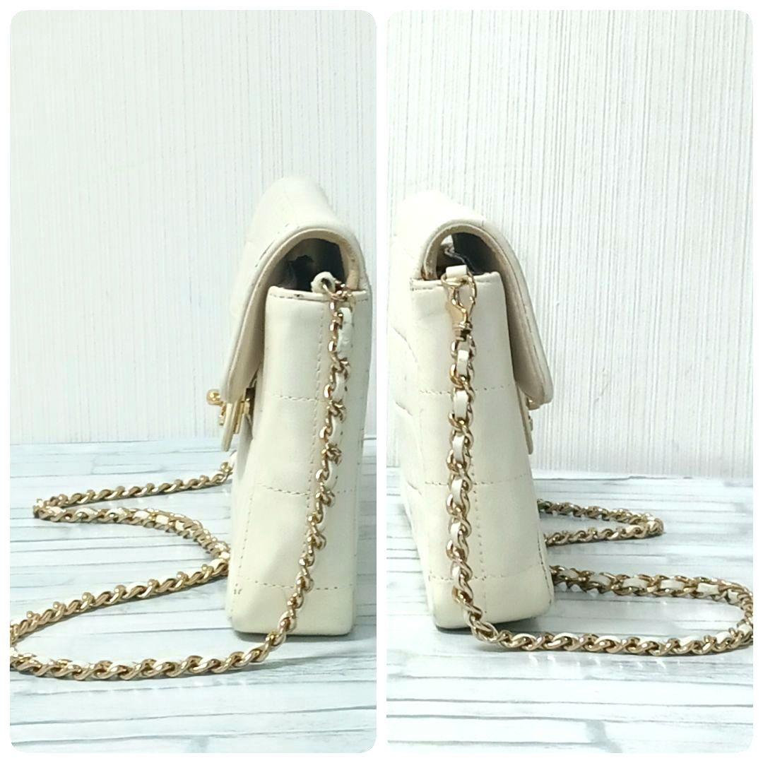 Chanel Chocolate Chain Shoulder Lambskin Turnlock White — view 3