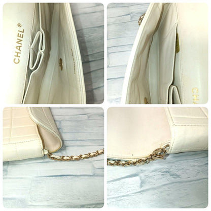 Chanel Chocolate Chain Shoulder Lambskin Turnlock White — view 8