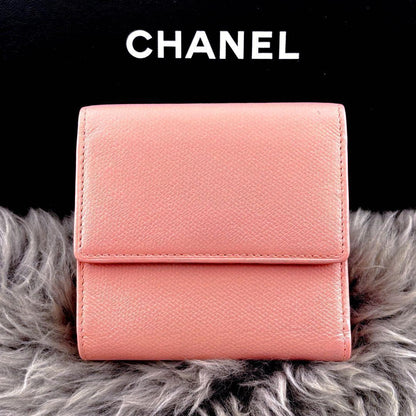Chanel Wallet Coco Buttons Snap Trifold Pink — view 2