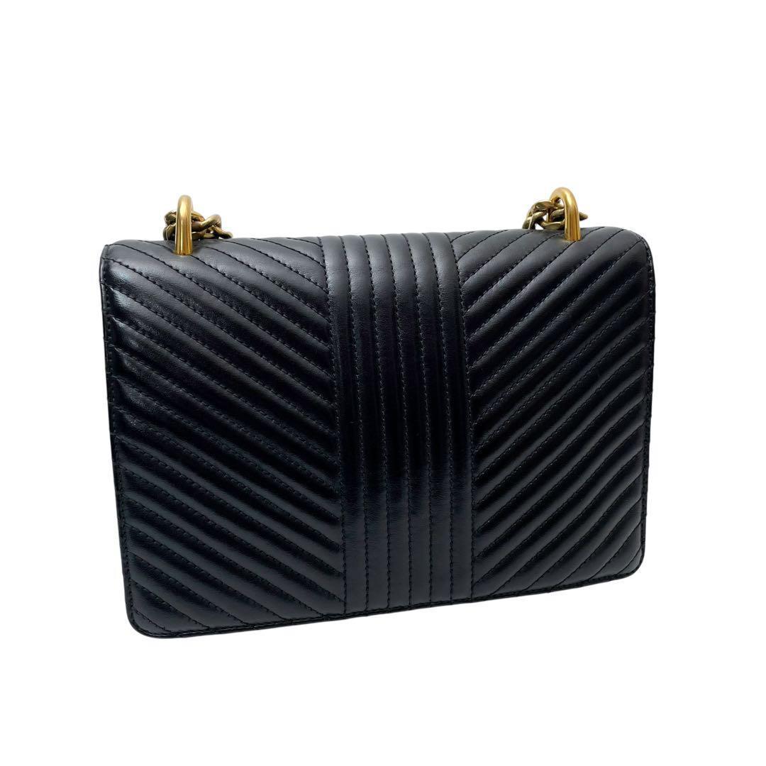 Prada Leather Chain Shoulder Bag Black — view 2