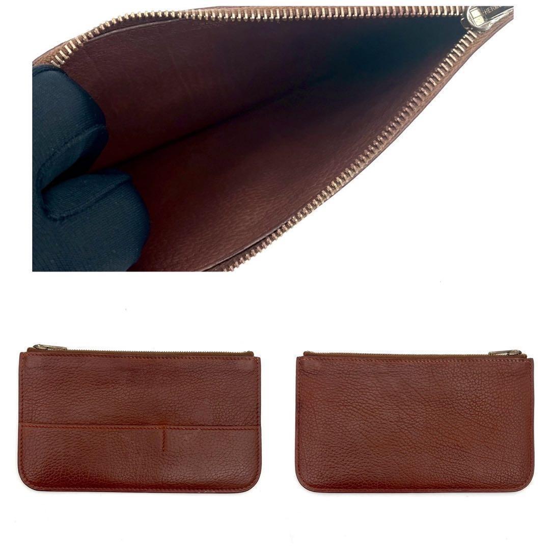 Hermes Dogon GM Togo Wallet Brown Silver Leather — view 8