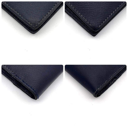 Hermes Bearn Classic Bifold Wallet Navy Leather Epsom — view 7