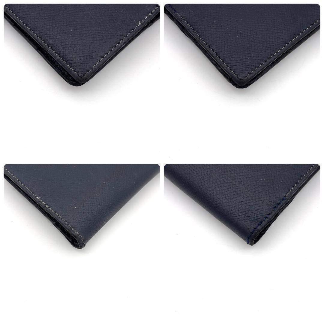 Hermes Bearn Classic Bifold Wallet Navy Leather Epsom — view 8