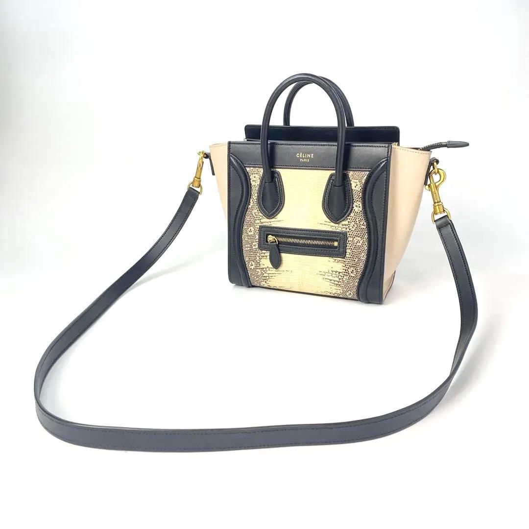 Celine Luggage Nano Lizard 2-way Shoulder