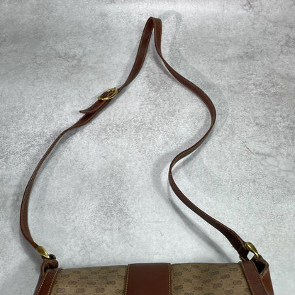 Gucci GG Shoulder Bag Brown Beige Logo Leather — view 4